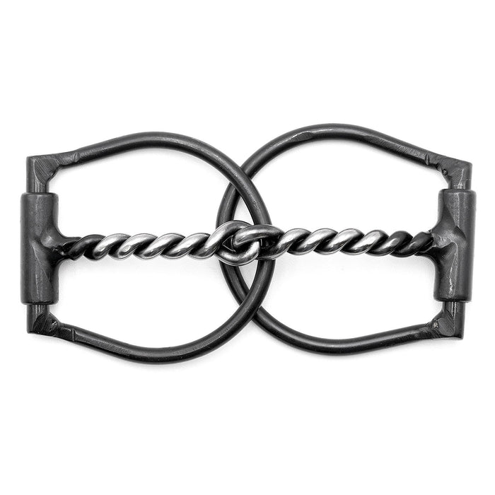 Jeffers Black Steel Offset Dee Horse Bit, Snaffle Mouth - A8GB - 8