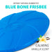 Jeffers Blue Bone Stamped Frisbee Natural Rubber 8 Inch Dog Toy for Fetching & Chewing - I7RR - Blue - Medium - 1 - 2