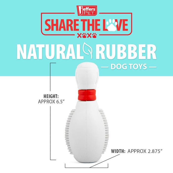 Jeffers Bowling Pin Natural Rubber Treat Dispensing Dental Chew Toy for Dogs - I7QS - Multi - Medium - 1 - 3