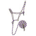 Jeffers Braided Mule Tape Halter with 10' Lead for Horses - JEF11P - Purple & Lime Green - Full - 39