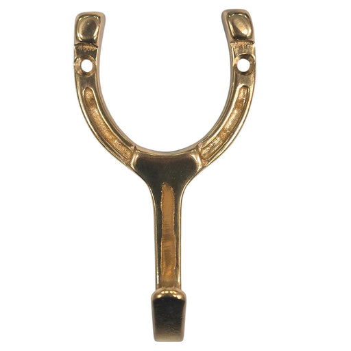 Jeffers Brass Tack Hook, Horse Wall Hook for Bridles & Halters - IA9A - Horseshoe - Brass - Each - 1
