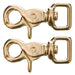 Jeffers Brass Trigger Snap with Square Swivel Eye - IAAF-2 - 5/8" x 2 - 1/2" - 2 Pack - 5