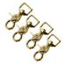 Jeffers Brass Trigger Snap with Square Swivel Eye - IAAF-4 - 5/8" x 2 - 1/2" - 4 Pack - 6