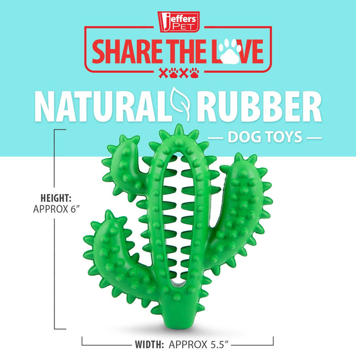 Jeffers Cactus Natural Rubber Dental Chew Toy for Dogs for Healthy Chewing Habits - I7QG - Green - Medium - 1 - 3