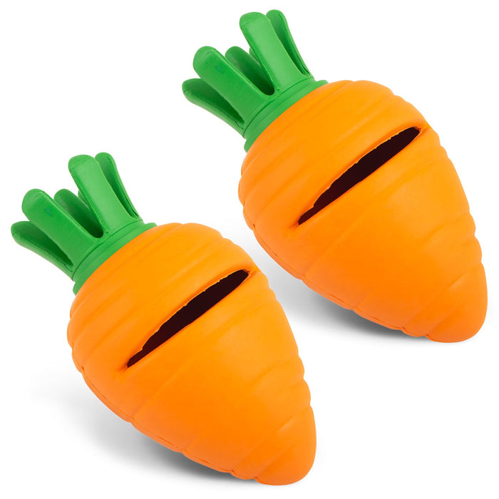 Jeffers Carrot Natural Rubber Treat Dispensing Dental Dog Chew Toy with Slit - I7QR-2 - Multi - Medium - 2 - 13