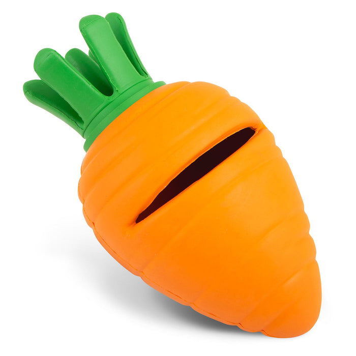 Jeffers Carrot Natural Rubber Treat Dispensing Dental Dog Chew Toy with Slit - I7QR - Multi - Medium - 1 - 8