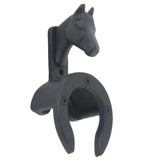 Jeffers Cast Iron Horse Head Bridle Bracket - IAU1 - Black - 3" D x 4" W x 8" T - 1 - 1