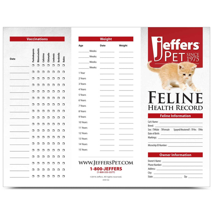Jeffers Cat Health Records, 10 pk - JVC2-25 - 25 - 6