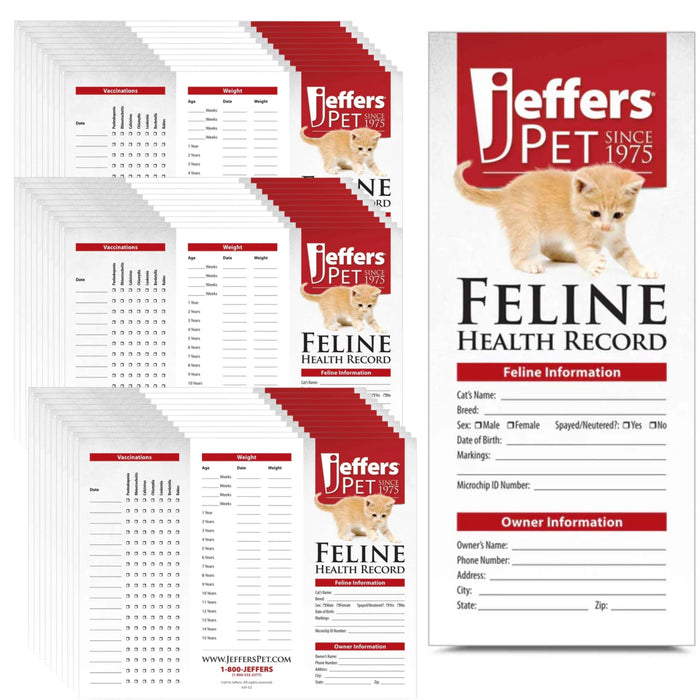 Jeffers Cat Health Records, 10 pk - JVC2-50 - 50 - 10