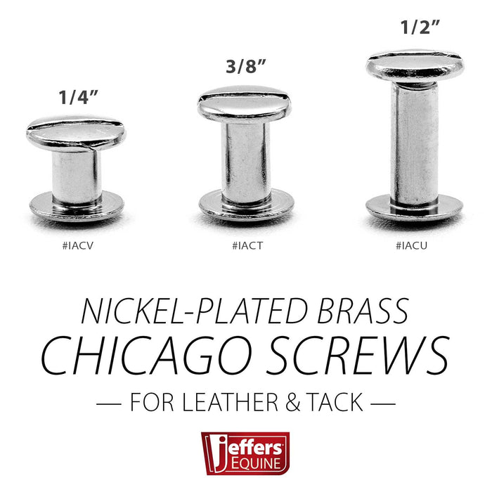 Jeffers Chicago Screws for Leather & Tack, 10 Pack - IACV - 1/4" - 10 pk - 3