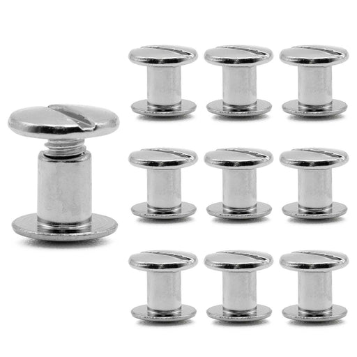 Jeffers Chicago Screws for Leather & Tack, 10 Pack - IACV - 1/4" - 10 pk - 1