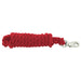 Jeffers Colorful Cotton Horse Lead Ropes with Nickel - Plated Bull Snap, 10' L - IARD - Red - 3