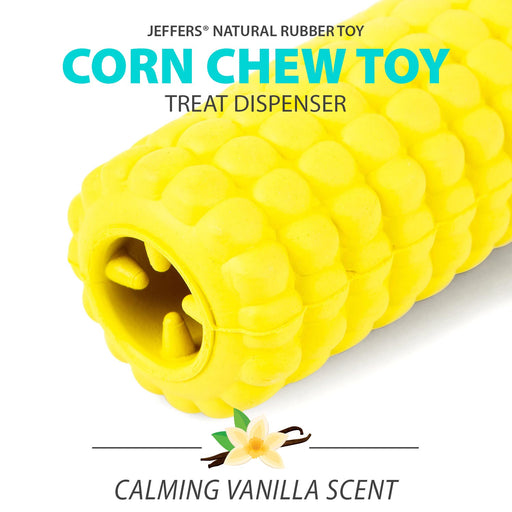 Jeffers Corn Cob Natural Rubber Treat Dispensing Dog Chew Toy with Dental Benefits - I7QC - Yellow - Medium - 1 - 2