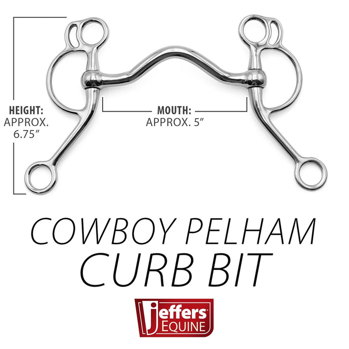 Jeffers Cowboy Pelham Curb Horse Bit - A8EM - 3