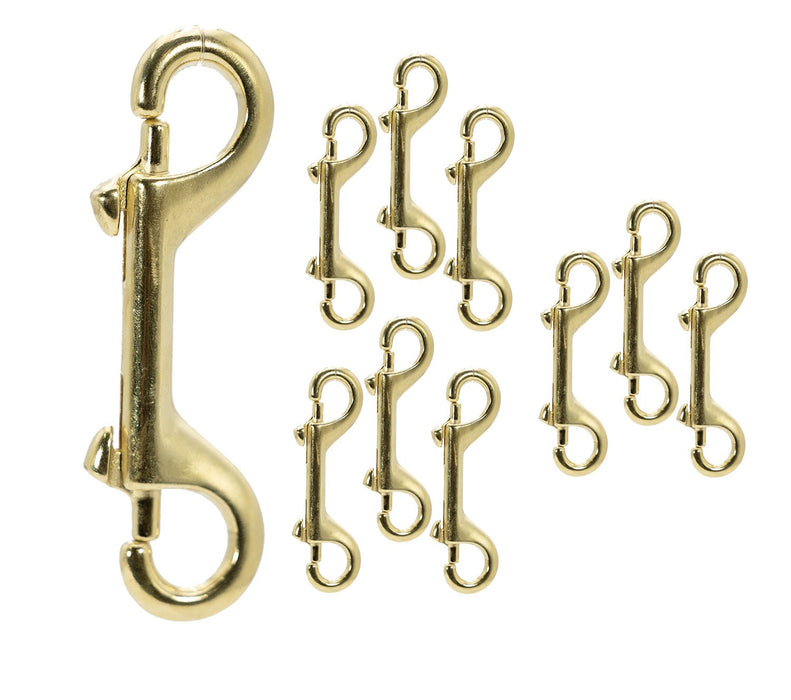 Jeffers Double End Bolt Snaps - IABM-10 - Solid Brass - 4" - 10 Pack - 9