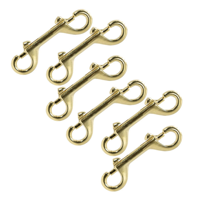 Jeffers Double End Bolt Snaps - IABM-6 - Solid Brass - 4" - 6 Pack - 7
