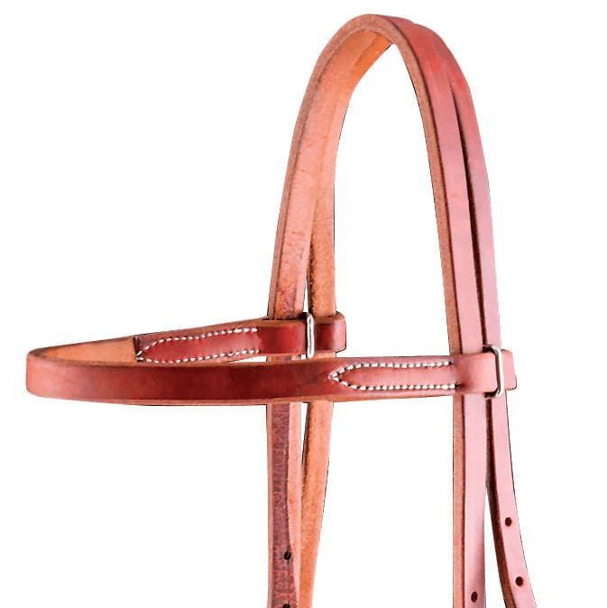 Jeffers "Dr. J" Harness Leather Amish Browband Headstall with Stainless Steel Hardware - MI1AB - 2