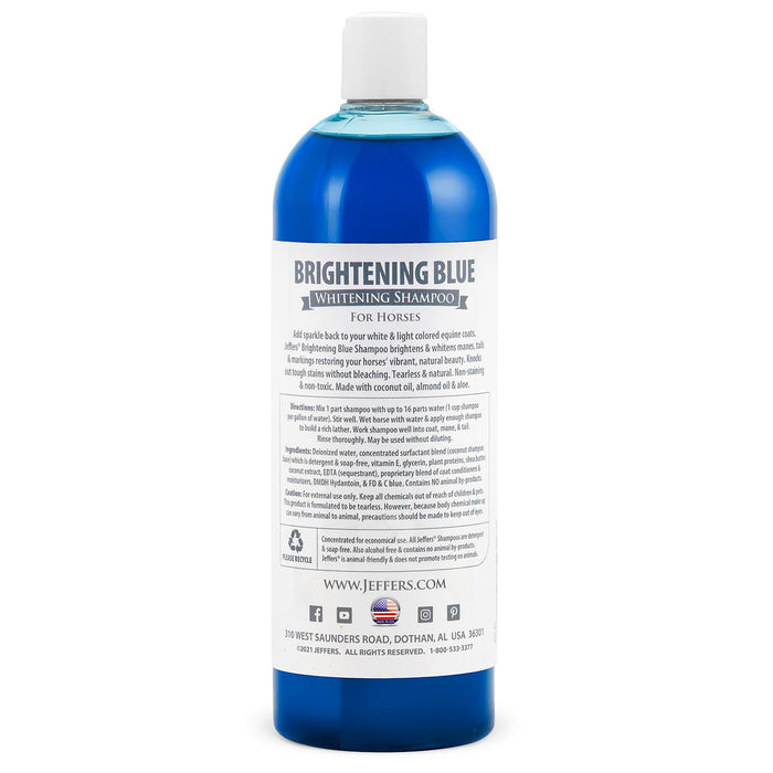 Jeffers Equine Brightening Blue Whitening Horse Shampoo - TZB7 - 32 oz - 8