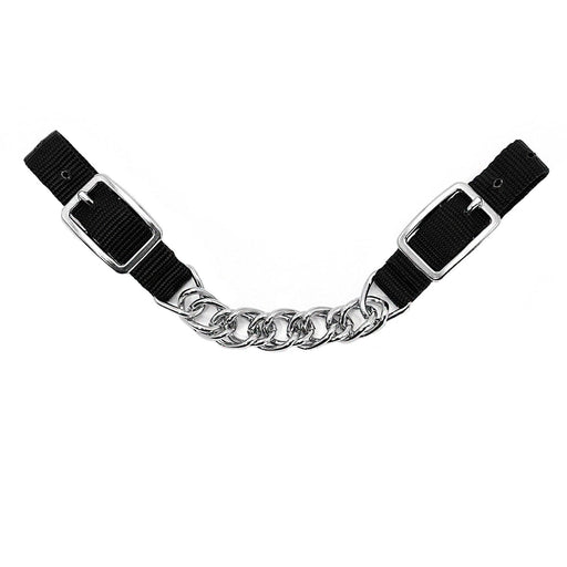 Jeffers Equine Nylon Curb Strap with Single Chain - SSZ1 - Black - 1