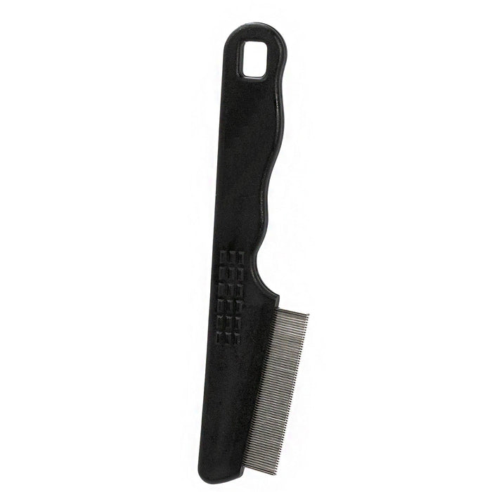 Jeffers Ergo Grip Flea Combs for Pets with Plastic Handle - UWF2 - Double Row - Black - 1 ct - 3