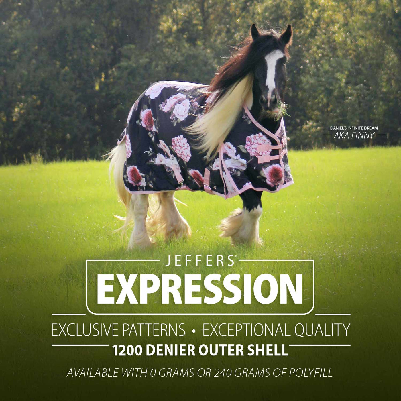 Jeffers Expression 1200 Denier Standard Neck Turnout Horse Blanket, 240