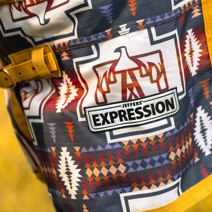 Jeffers Expression 1200 Denier Standard Neck Turnout Horse Blanket, 240 Gram - JEF2S1 - Thunderbird - 66" - 16