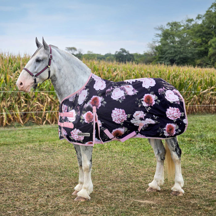 Jeffers Expression 1200D Draft Horse Turnout Blanket, 240 g | Waterproof, Breathable & Safe Design - JEF2UZ - Rose Garden - 87" - 1