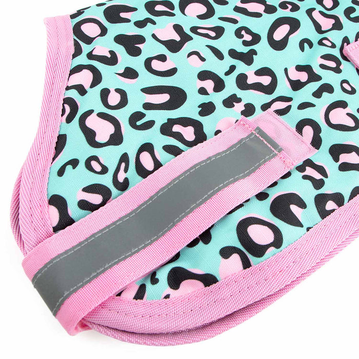 Jeffers Expression 600D Waterproof Ripstop Dog Coat, 240 Gram - JEF2GZ - Party Cheetah - 16" - 8