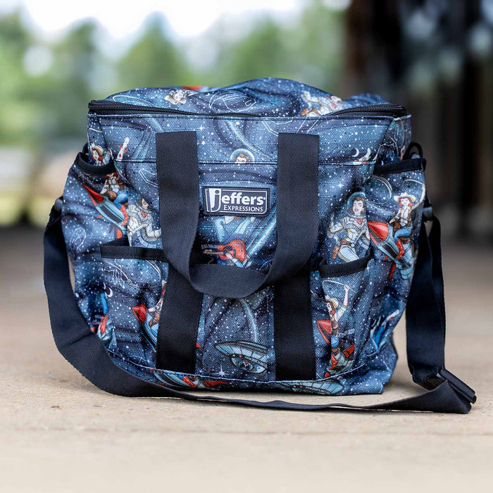 Jeffers Expression Deluxe Horse Grooming Bag with Adjustable Strap - JEFDCD - PreSale Cosmic Cowgirl - 11.5"L x 10.5"W x 8.5"D - 1