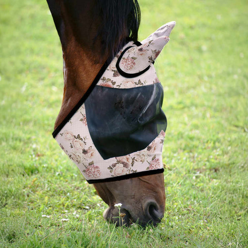 Jeffers Expression Deluxe Mesh Horse Fly Mask with Ears - JEF2QK - Rose Garden - Cob - 2