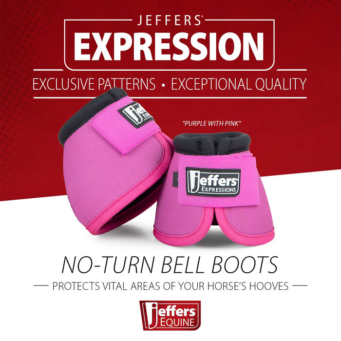 Jeffers Expression Neon No - Turn Bell Boots for Horses - JEF2M8 - Purple/Pink - Medium - 2 ct - 18