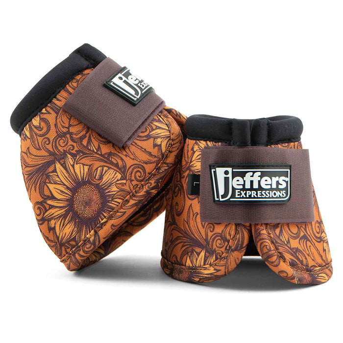 Jeffers Expression No - Turn Bell Boots for Horses, Pair - JEF2Y1 - Bloomin' Toolin' - Medium - 2 ct - 18