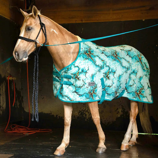 Jeffers Expression Standard Neck Fleece Horse Cooler - JEF2UP - Bisbee Blue - 66" - 1