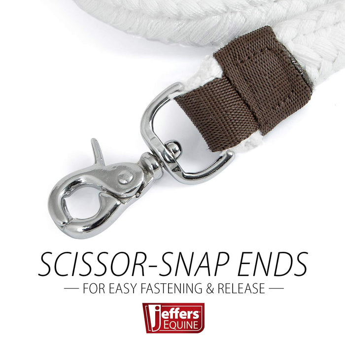 Jeffers Flat Braid Cotton Roping Rein, 7' White - FMR1 - White - 3