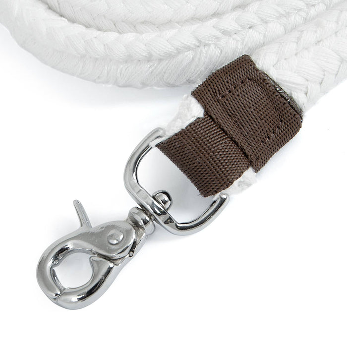 Jeffers Flat Braid Cotton Roping Rein, 7' White - FMR1 - White - 6