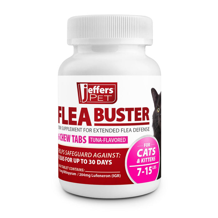 Jeffers Flea Buster Cat Monthly Oral Flea Supplement - JEFZV6 - 7 - 15 lbs - Tuna - 6 tabs - 1