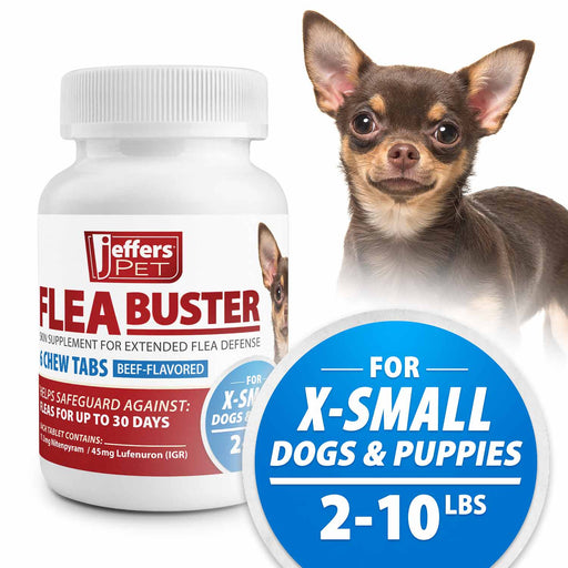 Jeffers Flea Buster Monthly Oral Flea Supplement for Dogs - JEFZV1 - 2 - 10 lbs - Beef - 6 tabs - 2