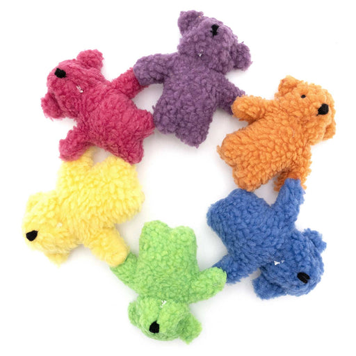 Jeffers Fleecy Bear Plush Squeaker Dog Toys - I7BA - 5" - 6 pk - Assorted - 1