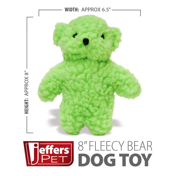 Jeffers Fleecy Bear Plush Squeaker Dog Toys - I7F9 - 8" - Single - Assorted - 8