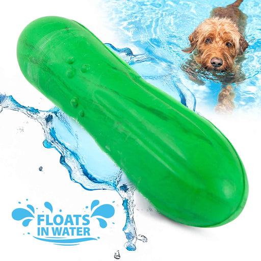 Jeffers Floating Natural Rubber Dog Chew Toy with Vanilla Scent for Dental Health and Water Play - I7RQ - Cucumber - Medium - 1 - 2