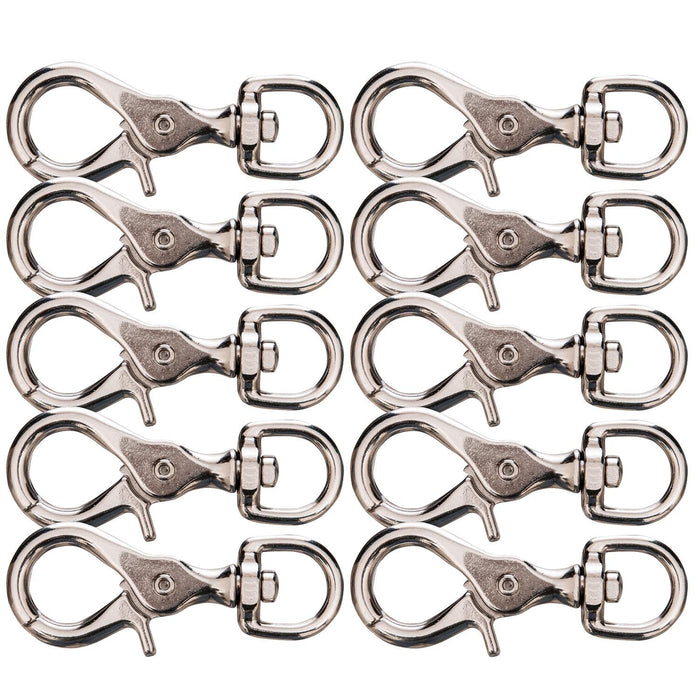 Jeffers Giant Nickel - Plated Scissor Snap, 3 - 3/4" - IAC7-10 - 10 Pack - 5