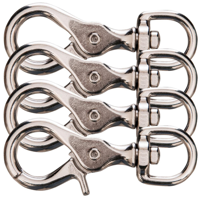 Jeffers Giant Nickel - Plated Scissor Snap, 3 - 3/4" - IAC7-4 - 4 Pack - 3