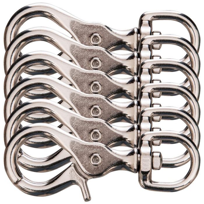 Jeffers Giant Nickel - Plated Scissor Snap, 3 - 3/4" - IAC7-6 - 6 Pack - 4
