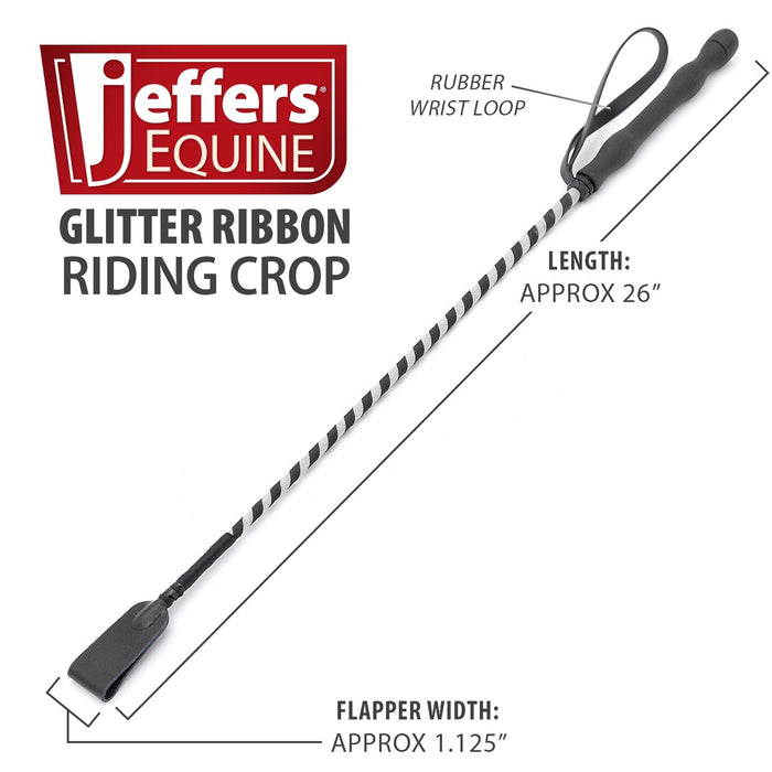Jeffers Glitter Ribbon 26 Inch Riding Crop - IA7G - Black - 13