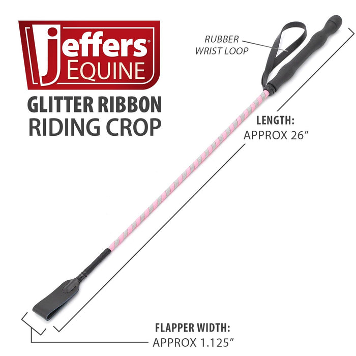 Jeffers Glitter Ribbon 26 Inch Riding Crop - IA7H - Pink - 9