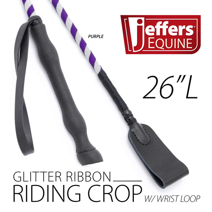 Jeffers Glitter Ribbon 26 Inch Riding Crop - IA7J - Purple - 3