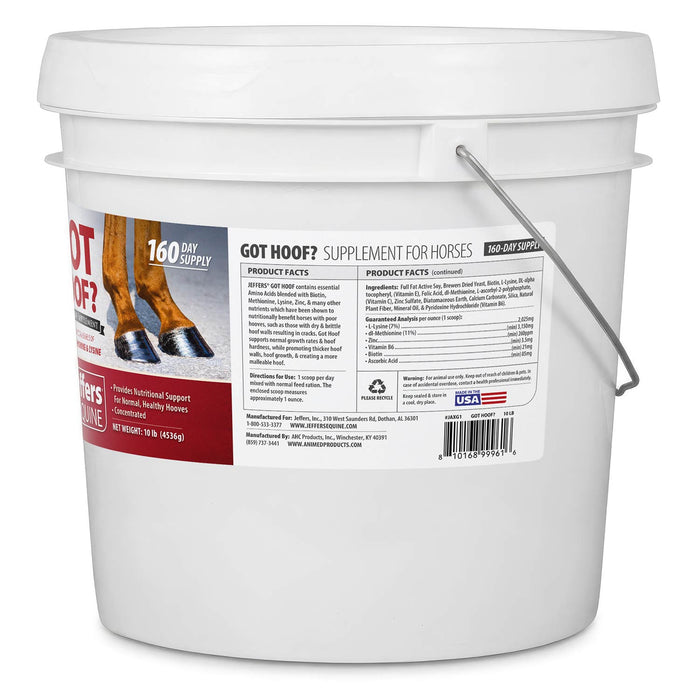 Jeffers Got Hoof? Hoof Builder Supplement for Horses, Powder - JAXG1 - Powder - 10 lbs (160 Day Supply) - 6