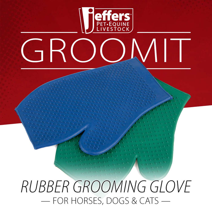 Jeffers GROOMIT - Rubber Grooming Glove for Animals - IAGH - Blue - 4