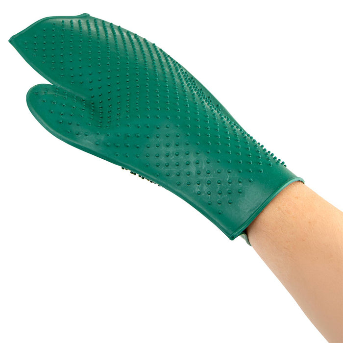 Jeffers GROOMIT - Rubber Grooming Glove for Animals - IAGJ - Dark Green - 16
