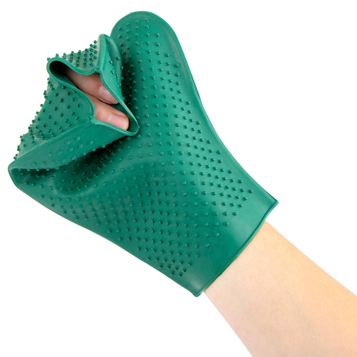 Jeffers GROOMIT - Rubber Grooming Glove for Animals - IAGJ - Dark Green - 15